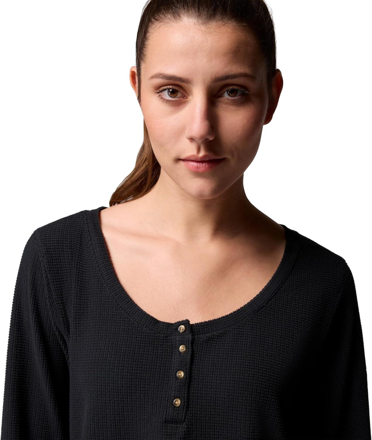 imageColumbia Womens Brea Falls Grid Henley Long SleeveBlack