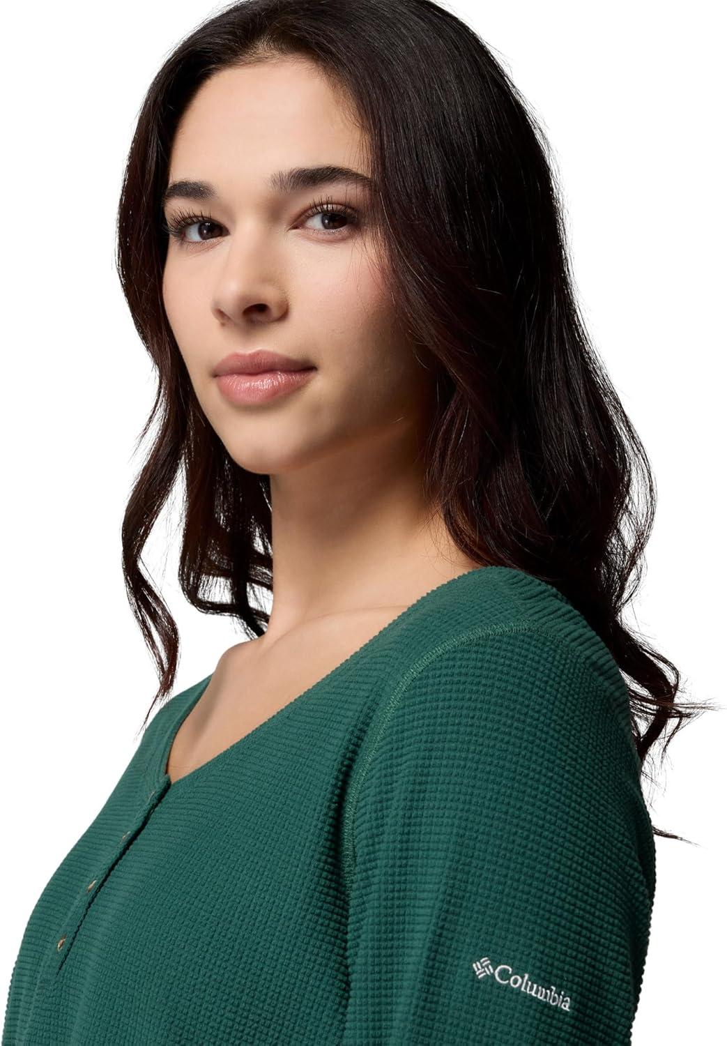 imageColumbia Womens Brea Falls Grid Henley Long SleeveRain Forest