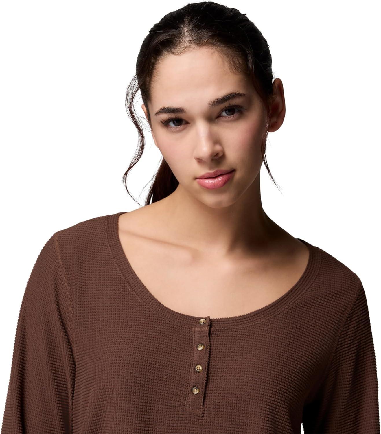 imageColumbia Womens Brea Falls Grid Henley Long SleeveTobacco