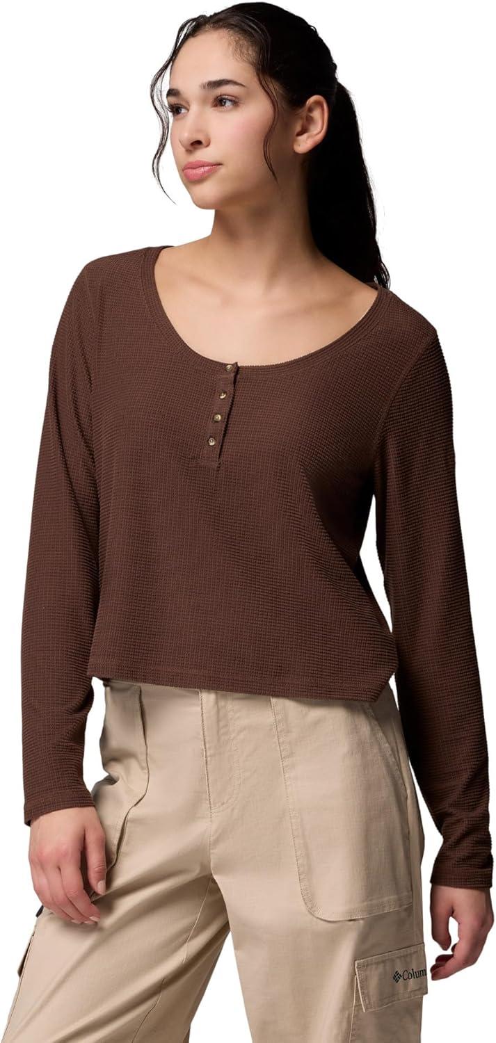 imageColumbia Womens Brea Falls Grid Henley Long SleeveTobacco