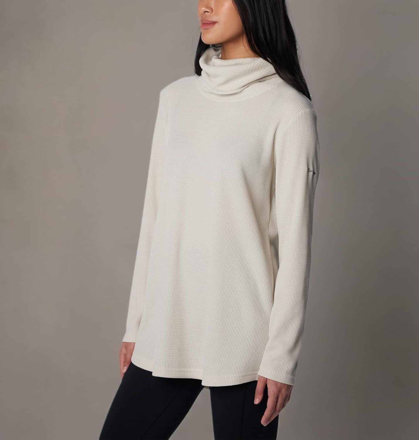 imageColumbia Womens Holly Hideaway Waffle Cowl Neck Pullover Dark Stone Medium