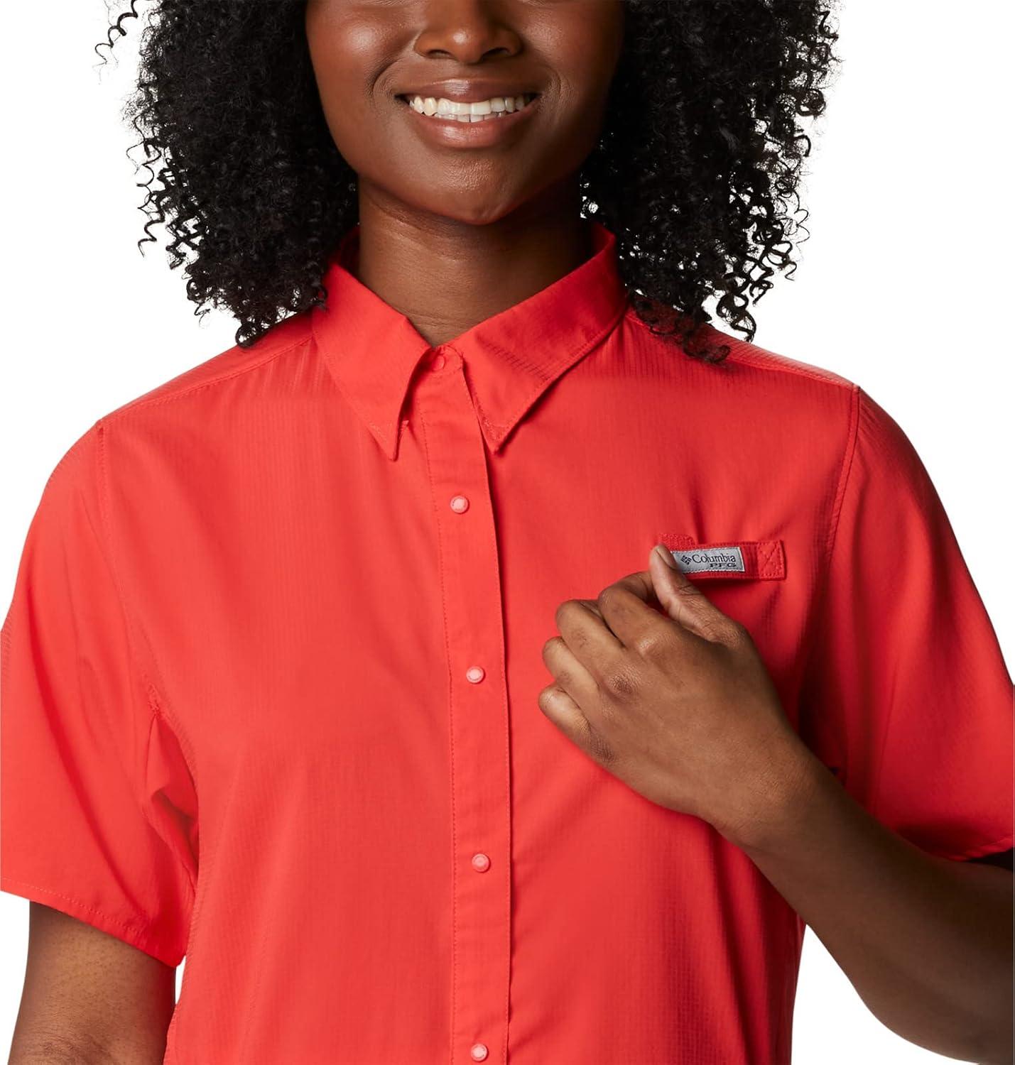 imageColumbia Womens PFG Tamiami II Short Sleeve ShirtRed Hibiscus