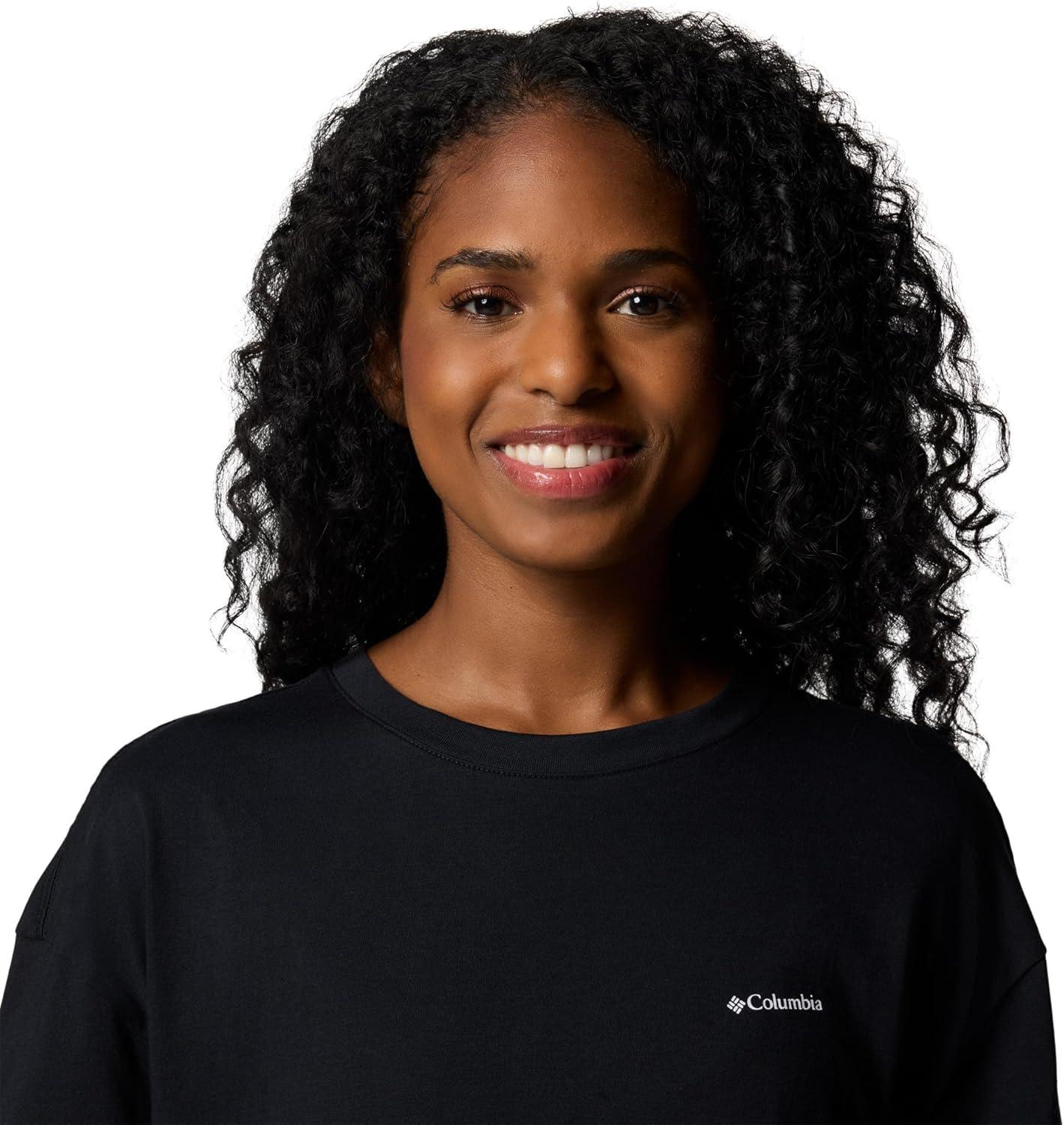 imageColumbia Womens Rolling Bend Graphic Oversized TeeBlackCsc Stacked Gem