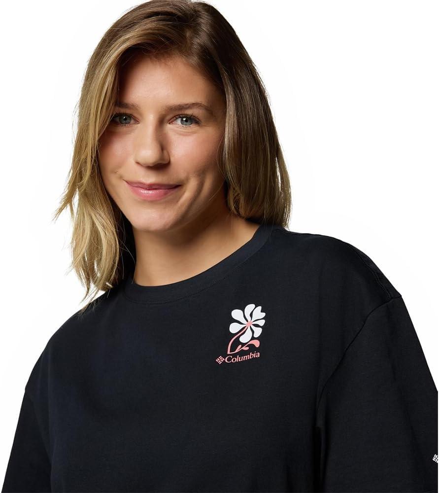 imageColumbia Womens Rolling Bend Graphic Oversized TeeBlackFloral Fun
