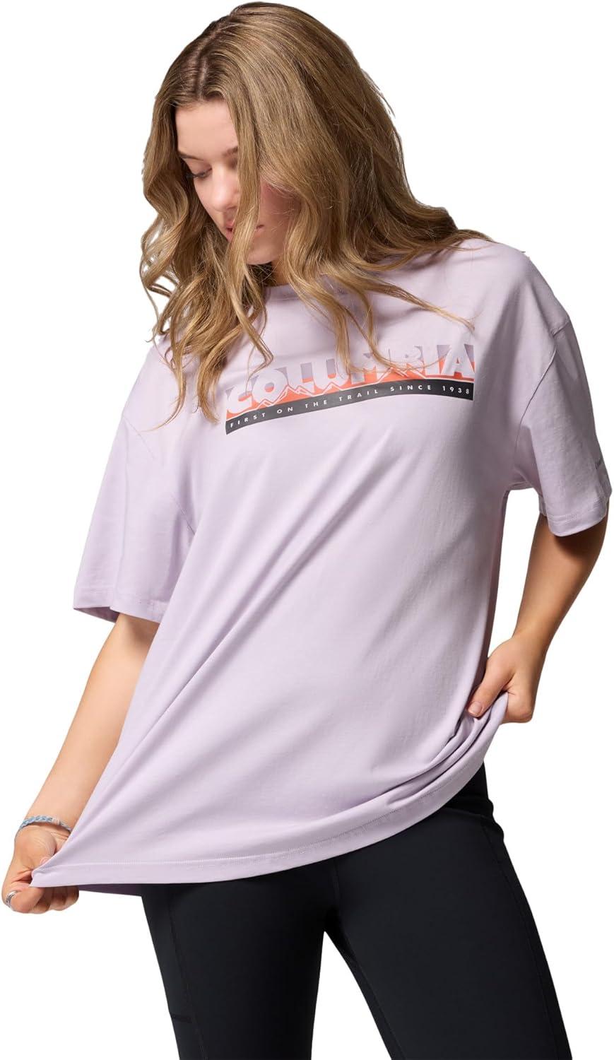 imageColumbia Womens Rolling Bend Graphic Oversized TeeLavender PearlFirst on Trail