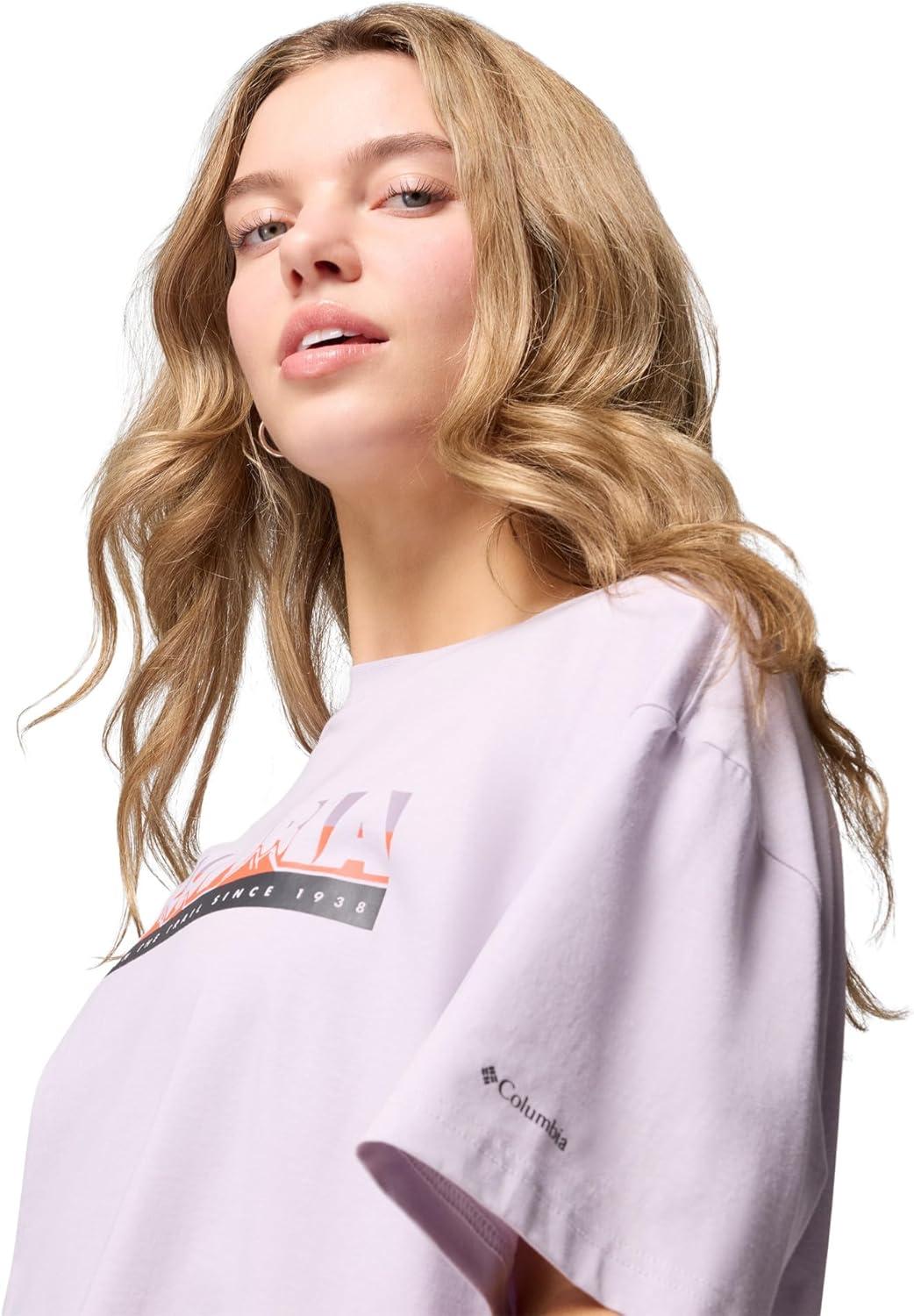imageColumbia Womens Rolling Bend Graphic Oversized TeeLavender PearlFirst on Trail