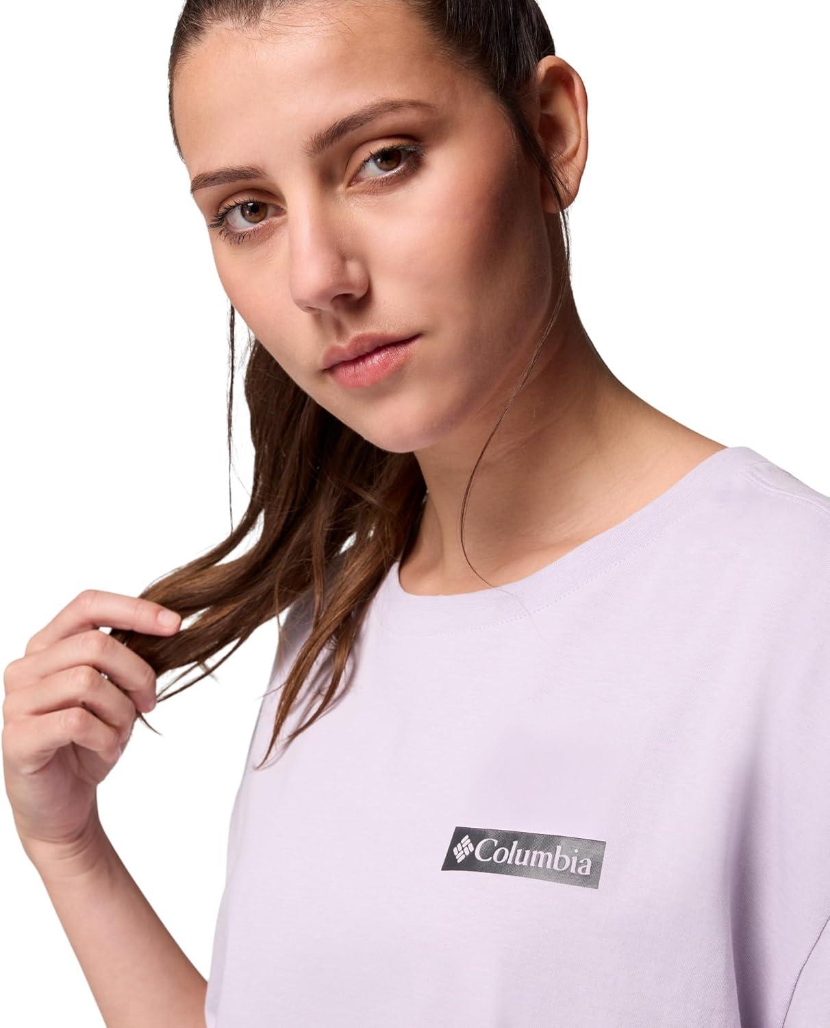 imageColumbia Womens Rolling Bend Graphic Oversized TeeLavender PearlMountainview