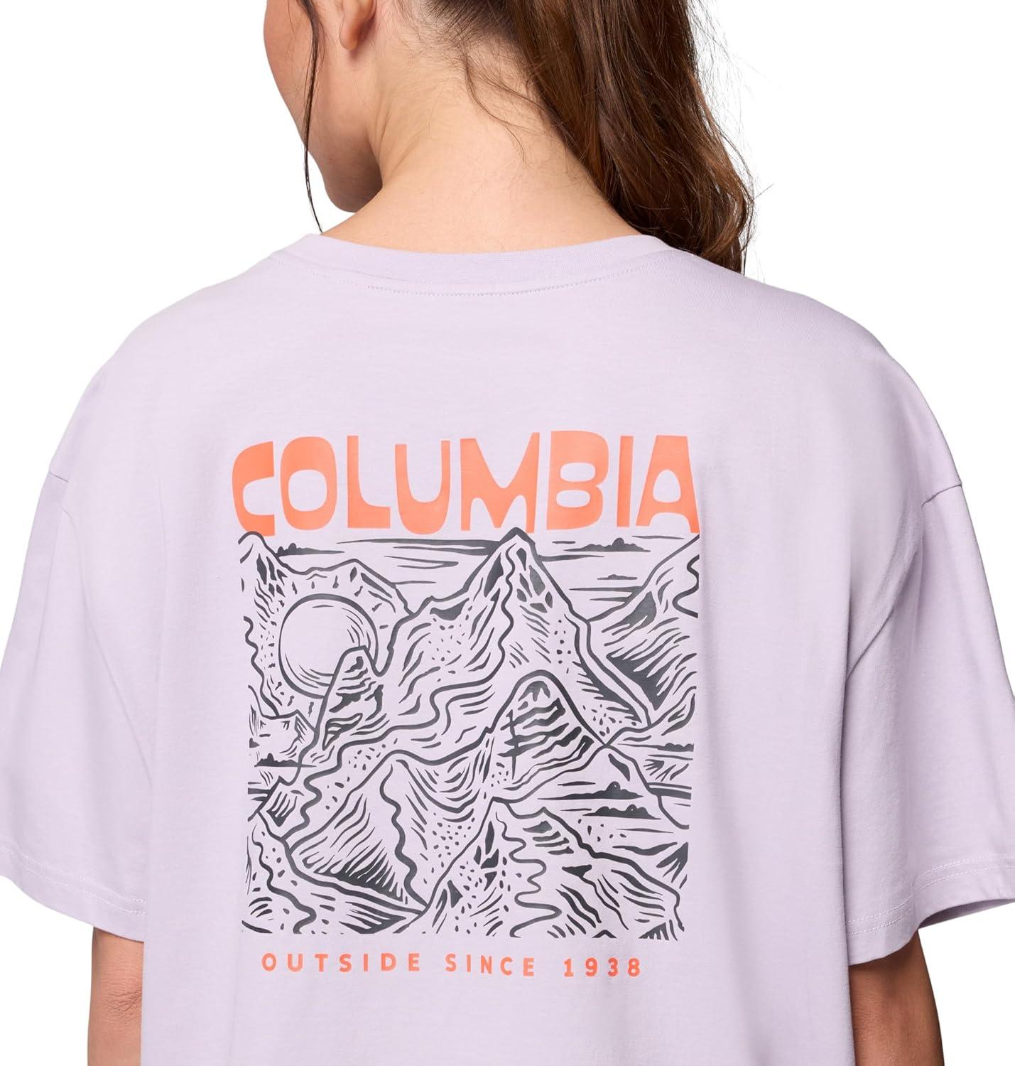 imageColumbia Womens Rolling Bend Graphic Oversized TeeLavender PearlMountainview