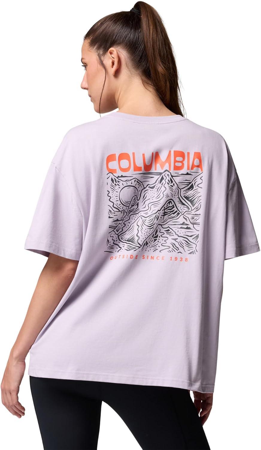 imageColumbia Womens Rolling Bend Graphic Oversized TeeLavender PearlMountainview