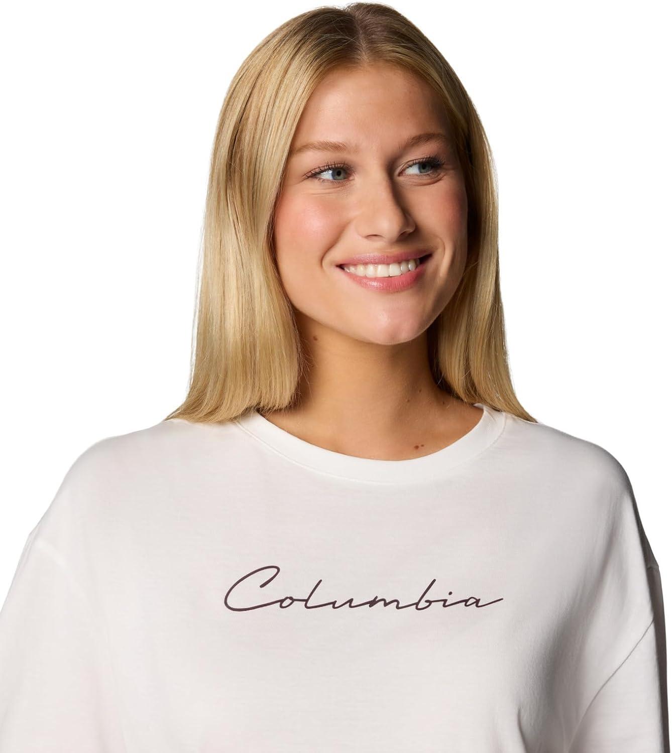 imageColumbia Womens Rolling Bend Graphic Oversized TeeSea SaltTrailscape