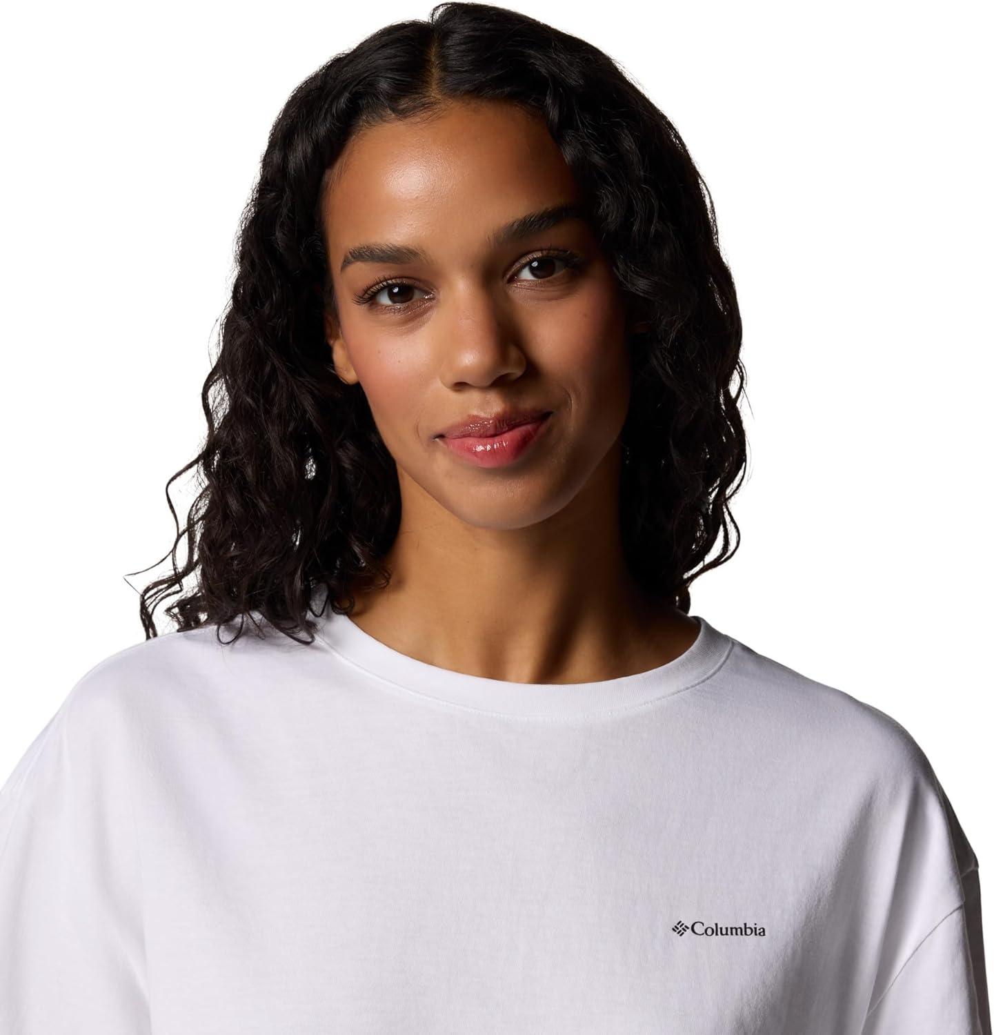 imageColumbia Womens Rolling Bend Graphic Oversized TeeWhiteCsc Stacked Gem