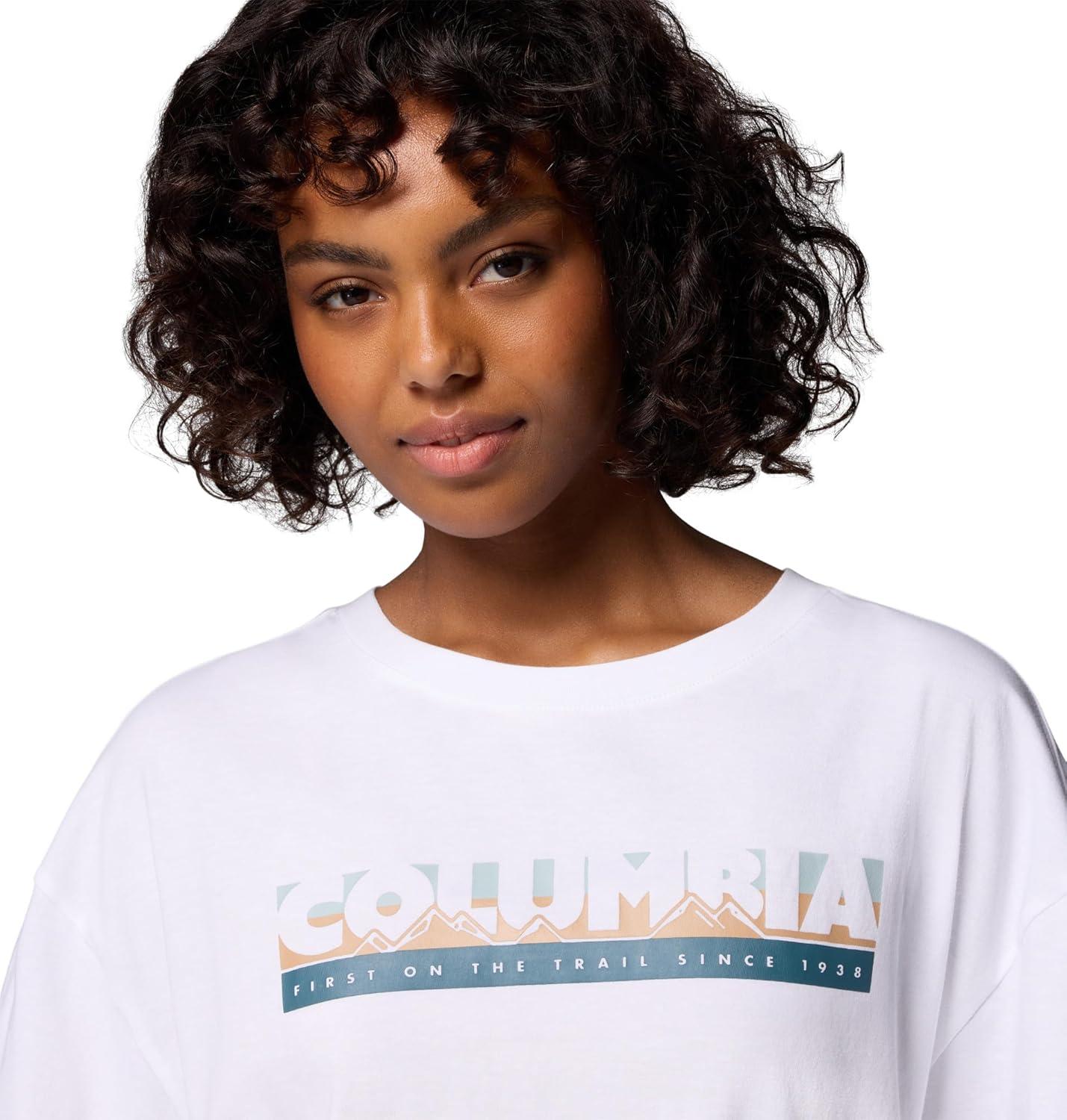 imageColumbia Womens Rolling Bend Graphic Oversized TeeWhiteFirst on Trail