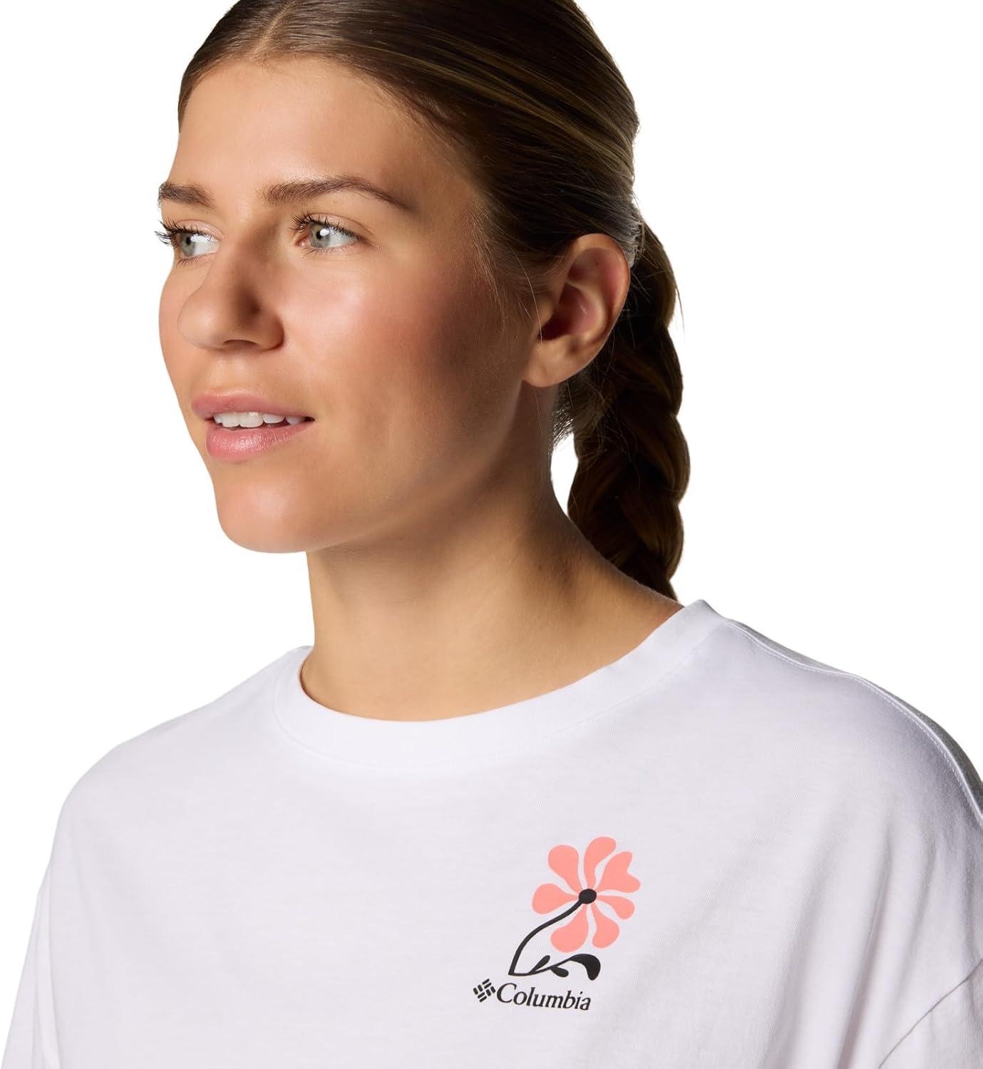 imageColumbia Womens Rolling Bend Graphic Oversized TeeWhiteFloral Fun