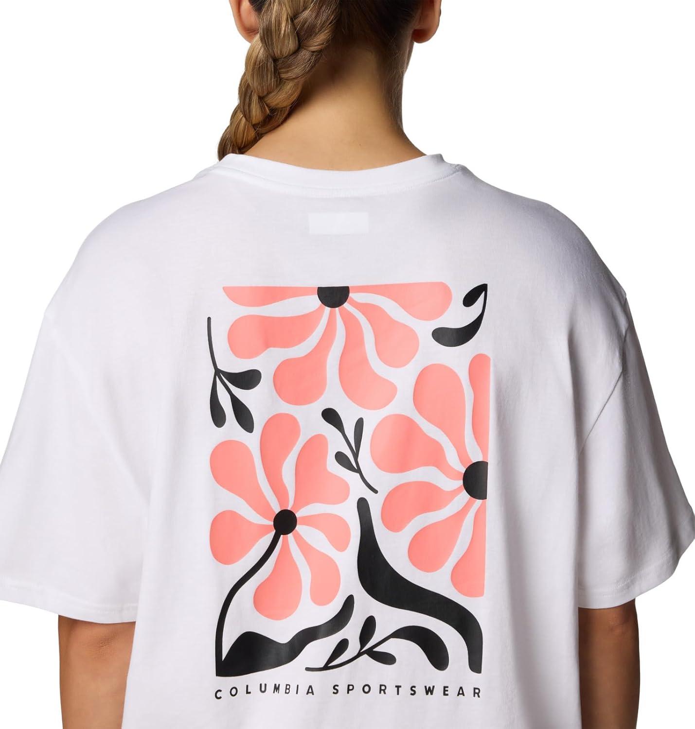 imageColumbia Womens Rolling Bend Graphic Oversized TeeWhiteFloral Fun