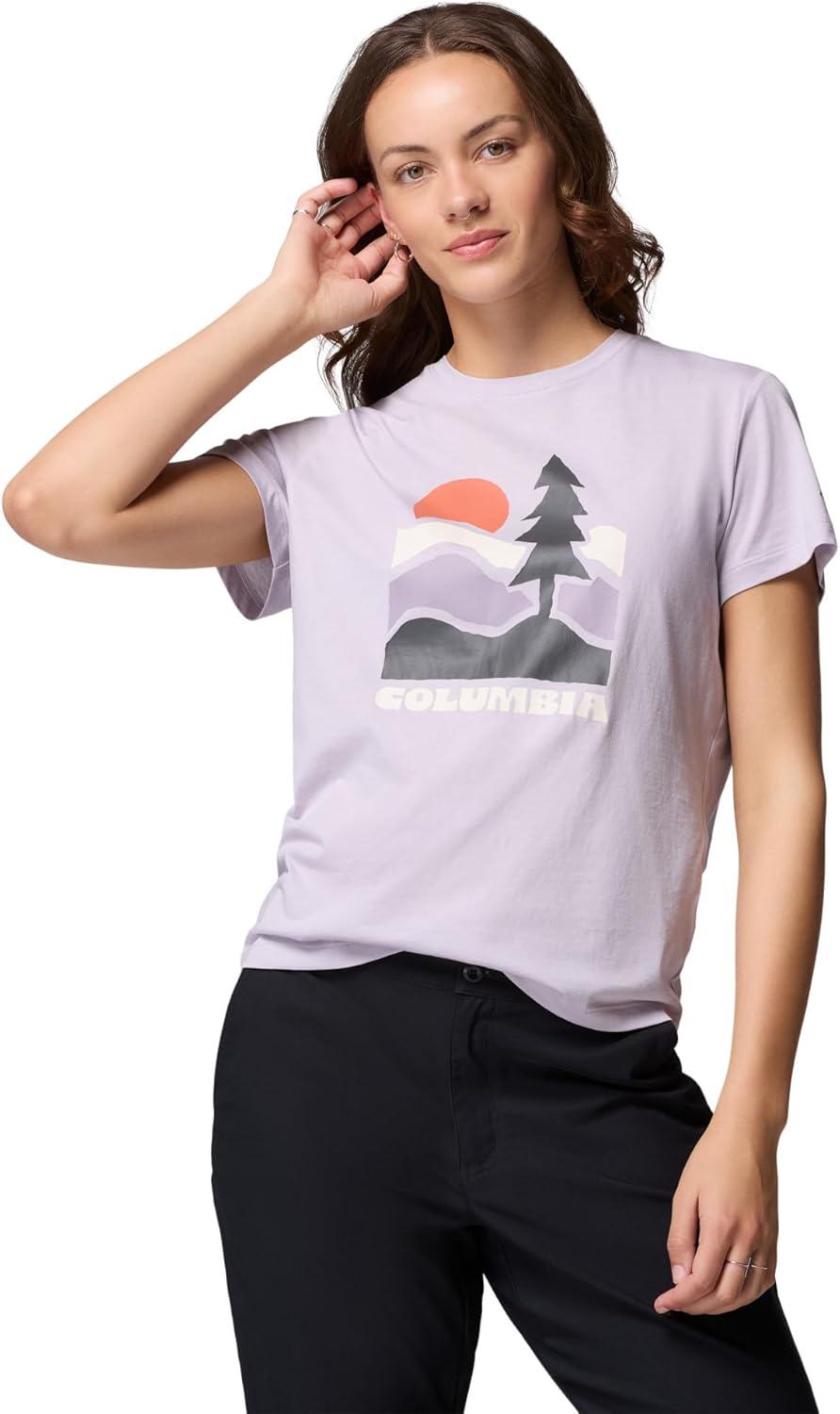 imageColumbia Womens Ruby Springs Graphic Fitted Short SleeveLavender PearlGet Hiked