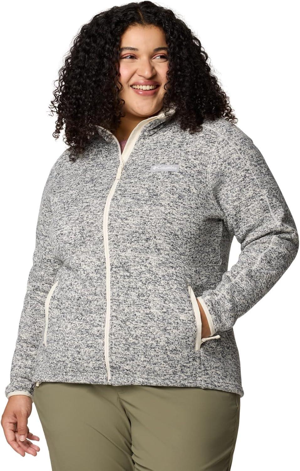 imageColumbia Womens Sweater Weather II Full Zip Fleece Jacket Chalk Heather Large