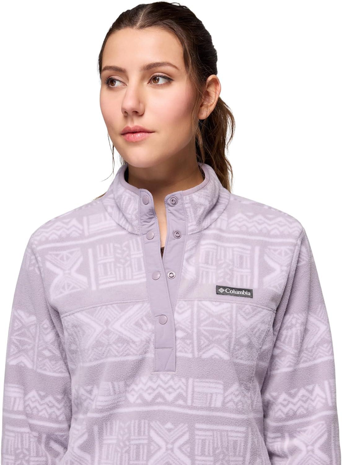 imageColumbia womens Benton Springs Printed 12 SnapShale Purple Deschutes Days