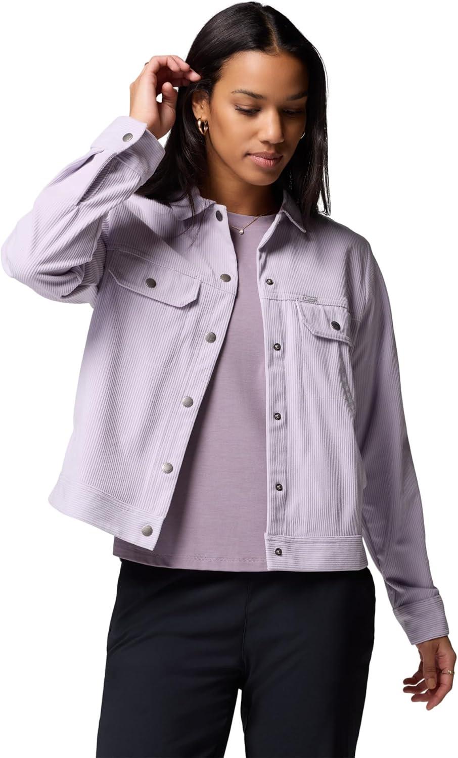 imageColumbia womens Blue Point Creek Short Corduroy Shirt JacketLavender Pearl