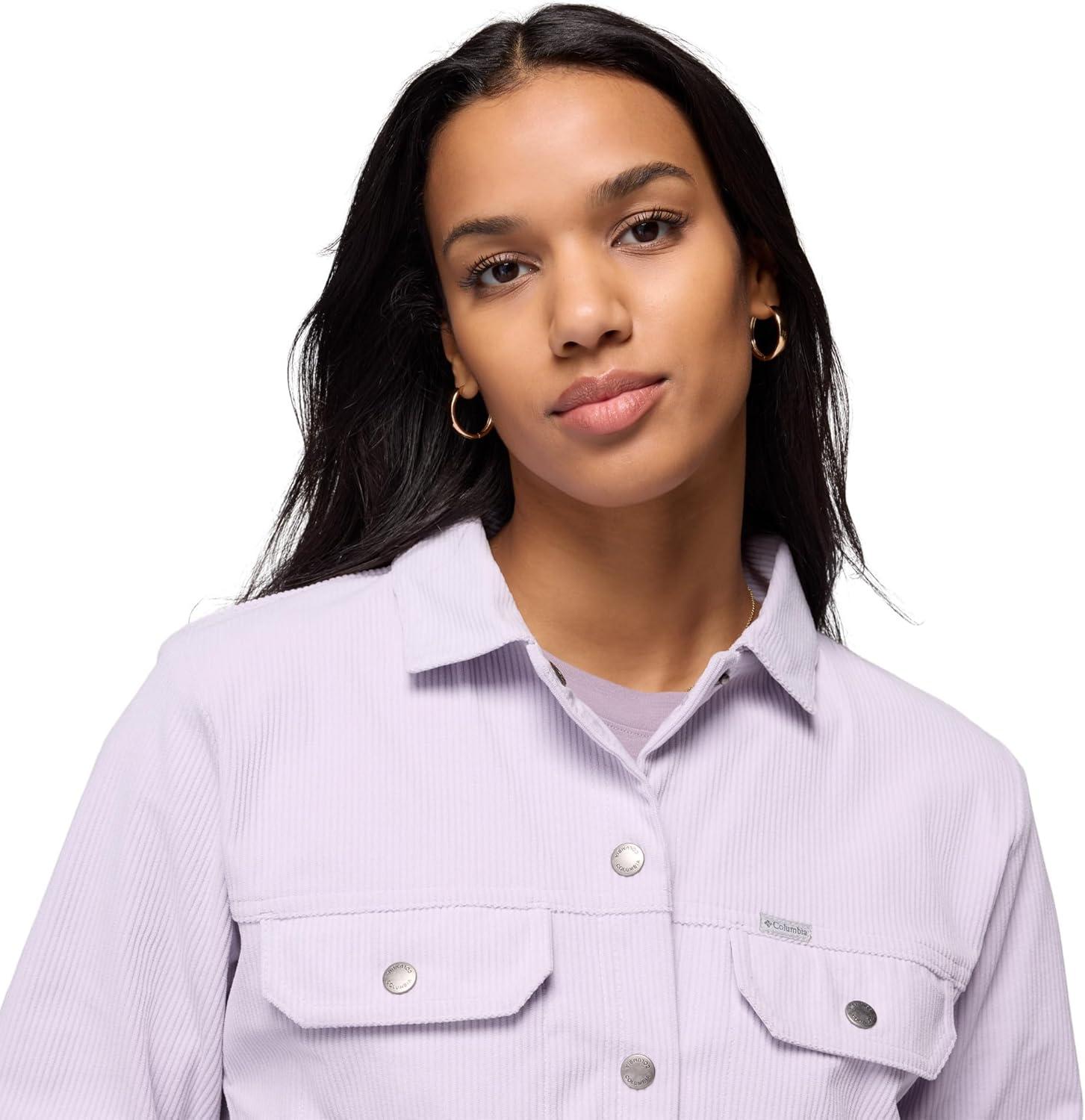 imageColumbia womens Blue Point Creek Short Corduroy Shirt JacketLavender Pearl