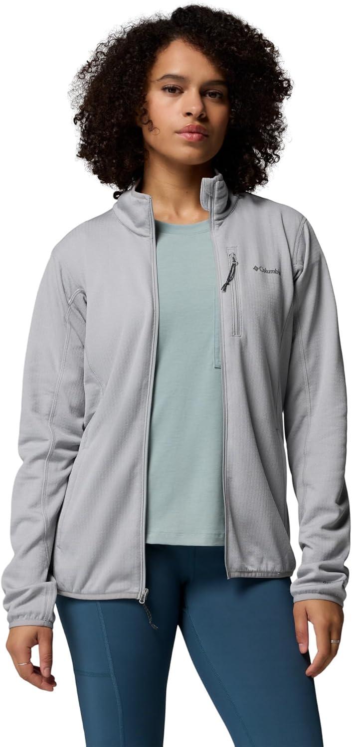 imageColumbia womens Essential Hike Grid Fleece Full ZipColumbia GreyColumbia Grey