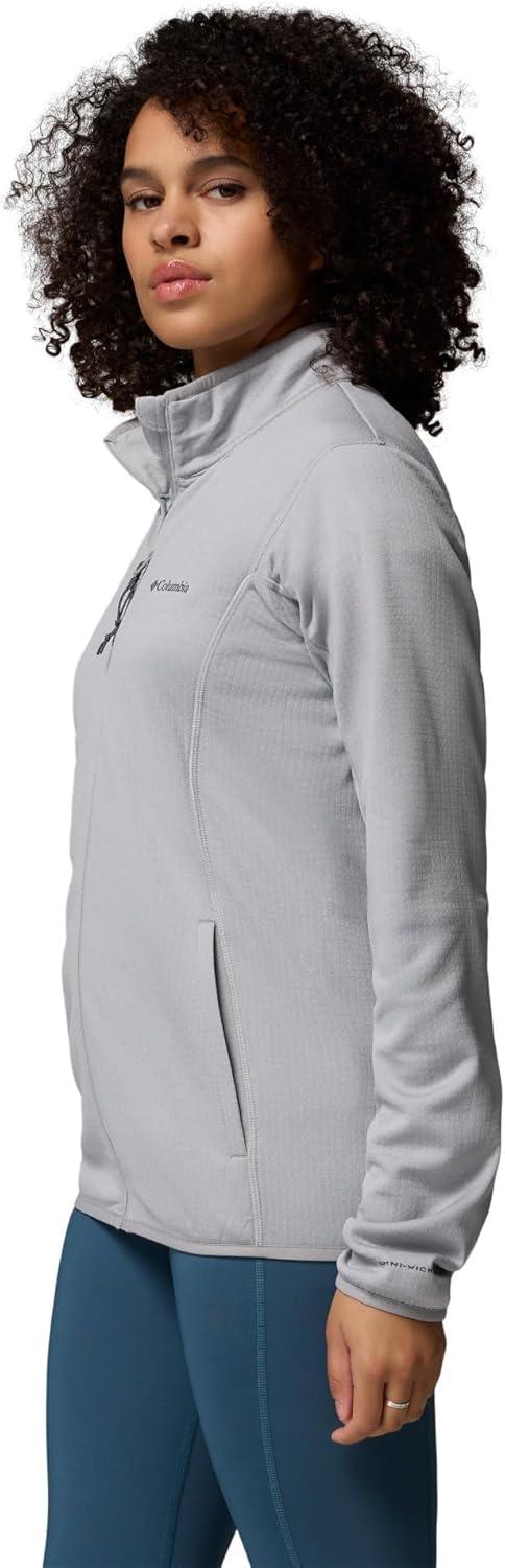 imageColumbia womens Essential Hike Grid Fleece Full ZipColumbia GreyColumbia Grey