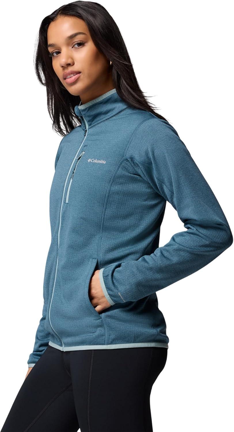 imageColumbia womens Essential Hike Grid Fleece Full ZipEverblueCrushed Blue