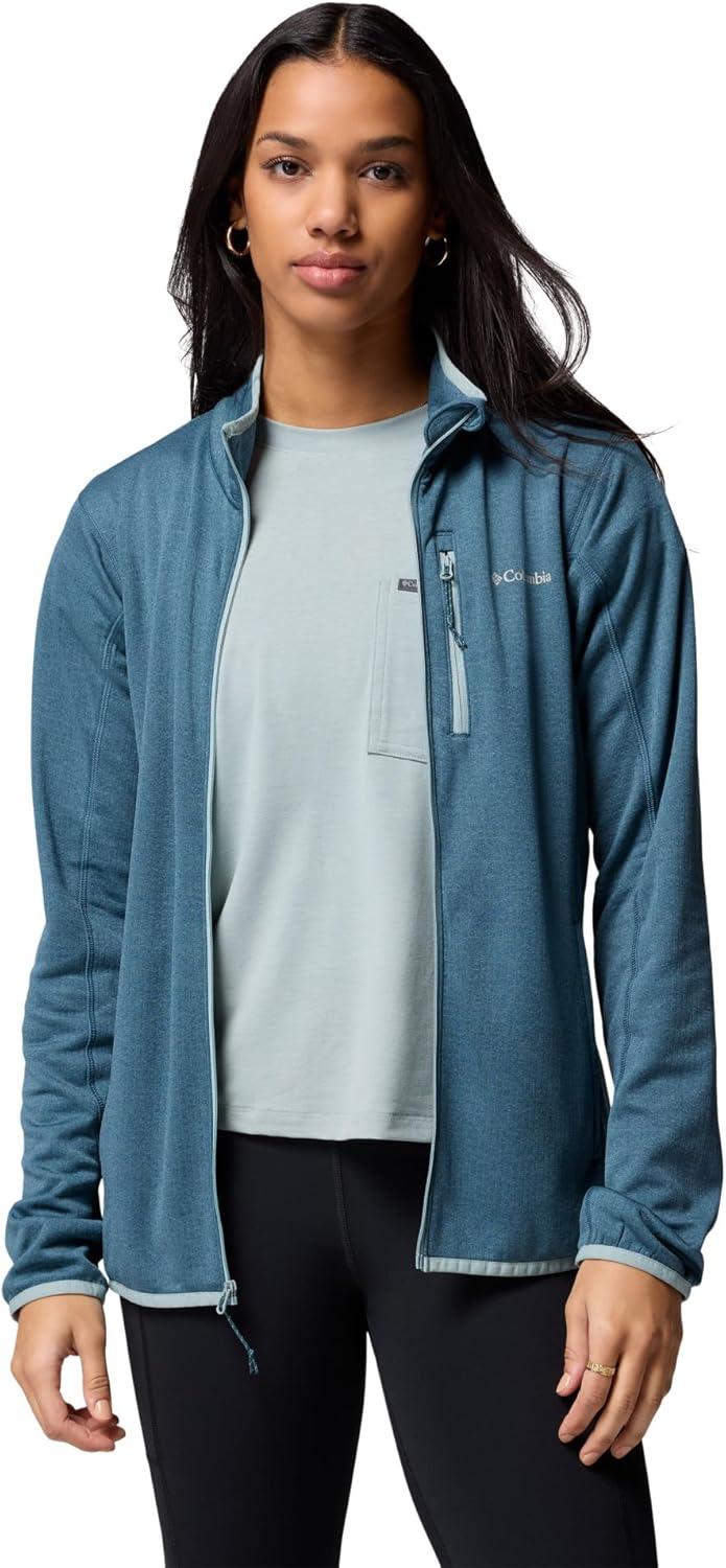 imageColumbia womens Essential Hike Grid Fleece Full ZipEverblueCrushed Blue