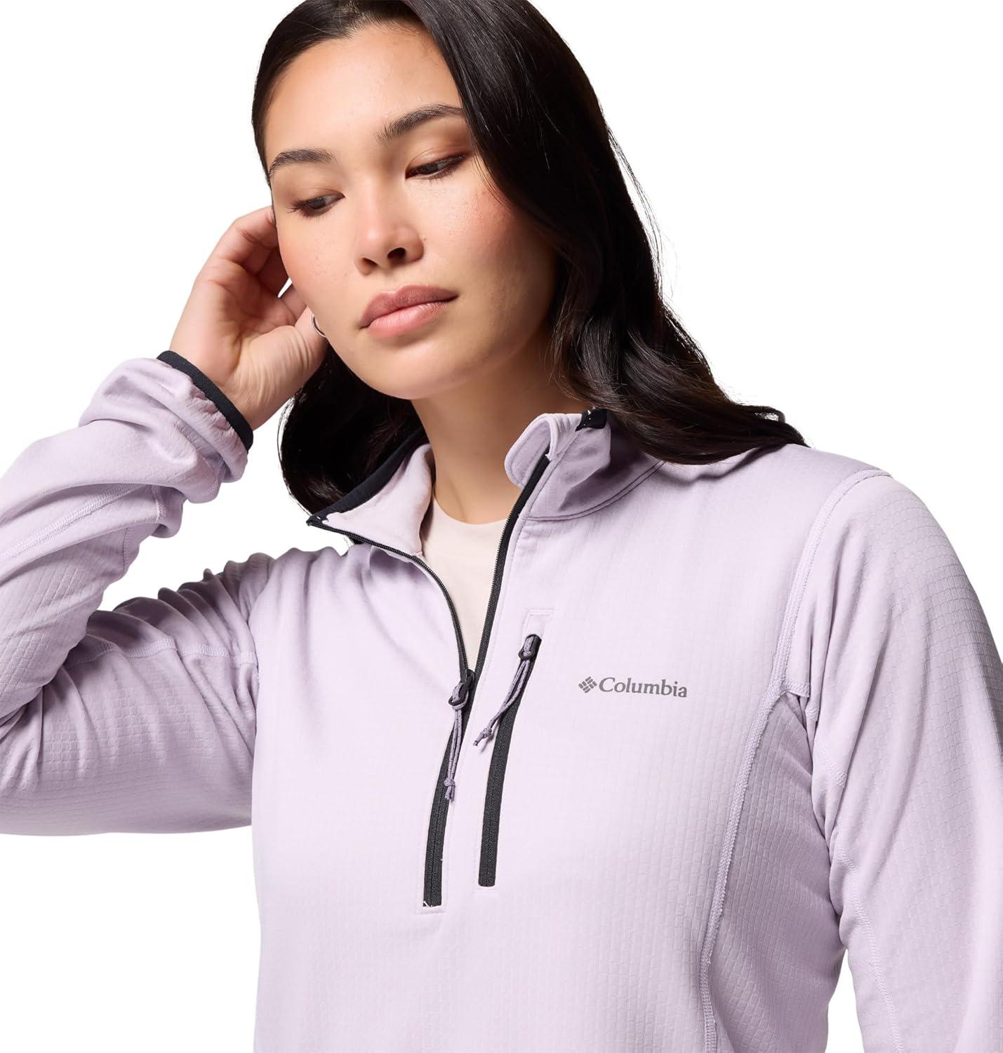 imageColumbia womens Essential Hike Grid Fleece Half ZipLavender PearlBlack