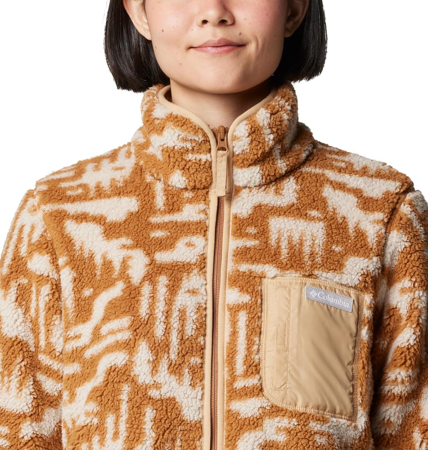 imageColumbia womens West Bend Print Full Zip IiCamel Brown Highland Tonal