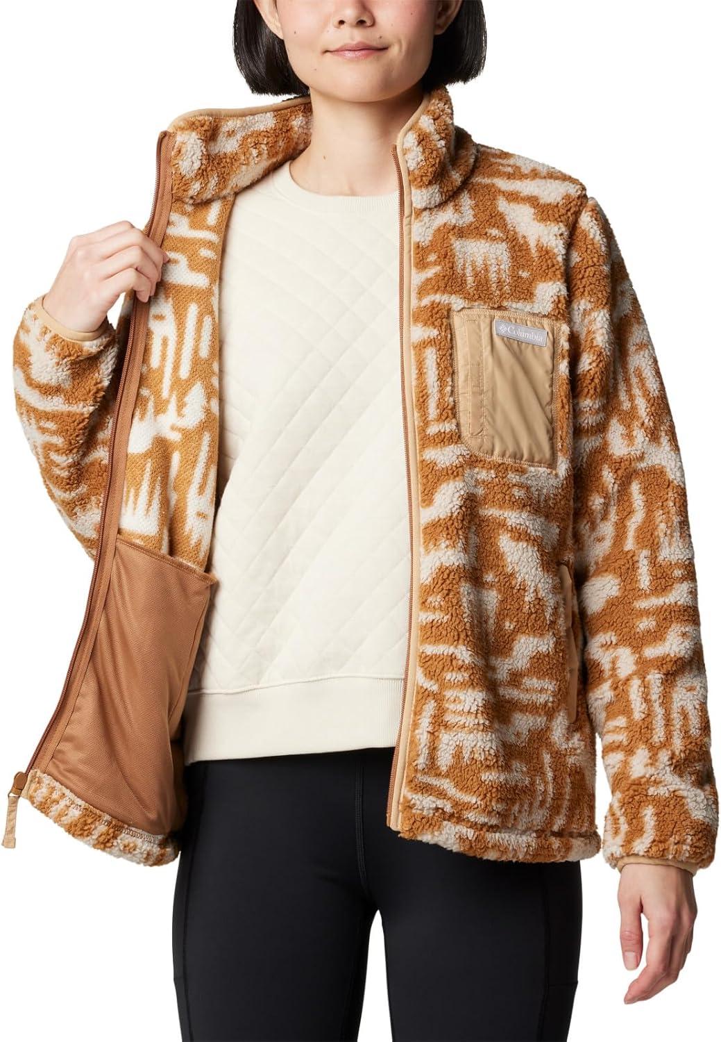 imageColumbia womens West Bend Print Full Zip IiCamel Brown Highland Tonal