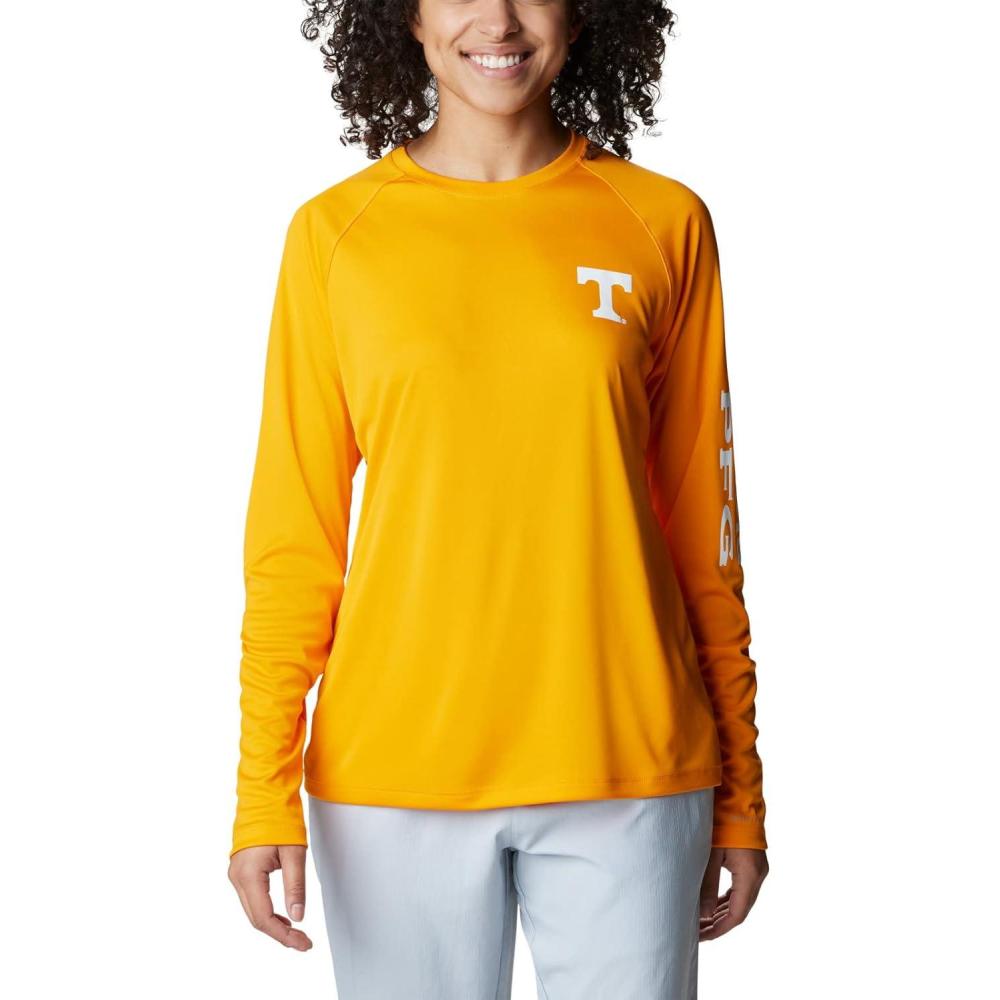imageColumbia NCAA Womens Collegiate Tidal Tee Ls ShirtUt Solarize White