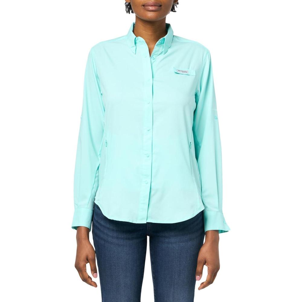imageColumbia Sportswear Womens PlusSize Tamiami II Long Sleeve ShirtGulf Stream
