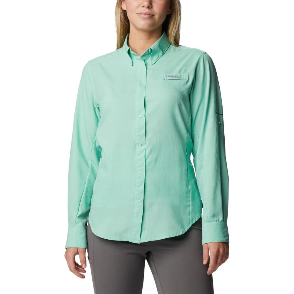 imageColumbia Sportswear Womens PlusSize Tamiami II Long Sleeve ShirtKelp