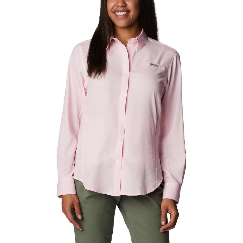 imageColumbia Sportswear Womens PlusSize Tamiami II Long Sleeve ShirtSatin Pink