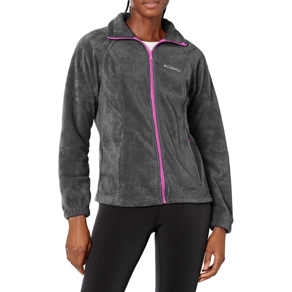 imageColumbia Womens Benton Springs Full ZipCharcoal HeatherFuchsia