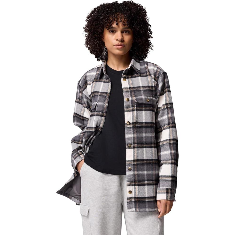 imageColumbia Womens Blue Point Creek Shirt JacketCity Grey Macro Buffalo Check