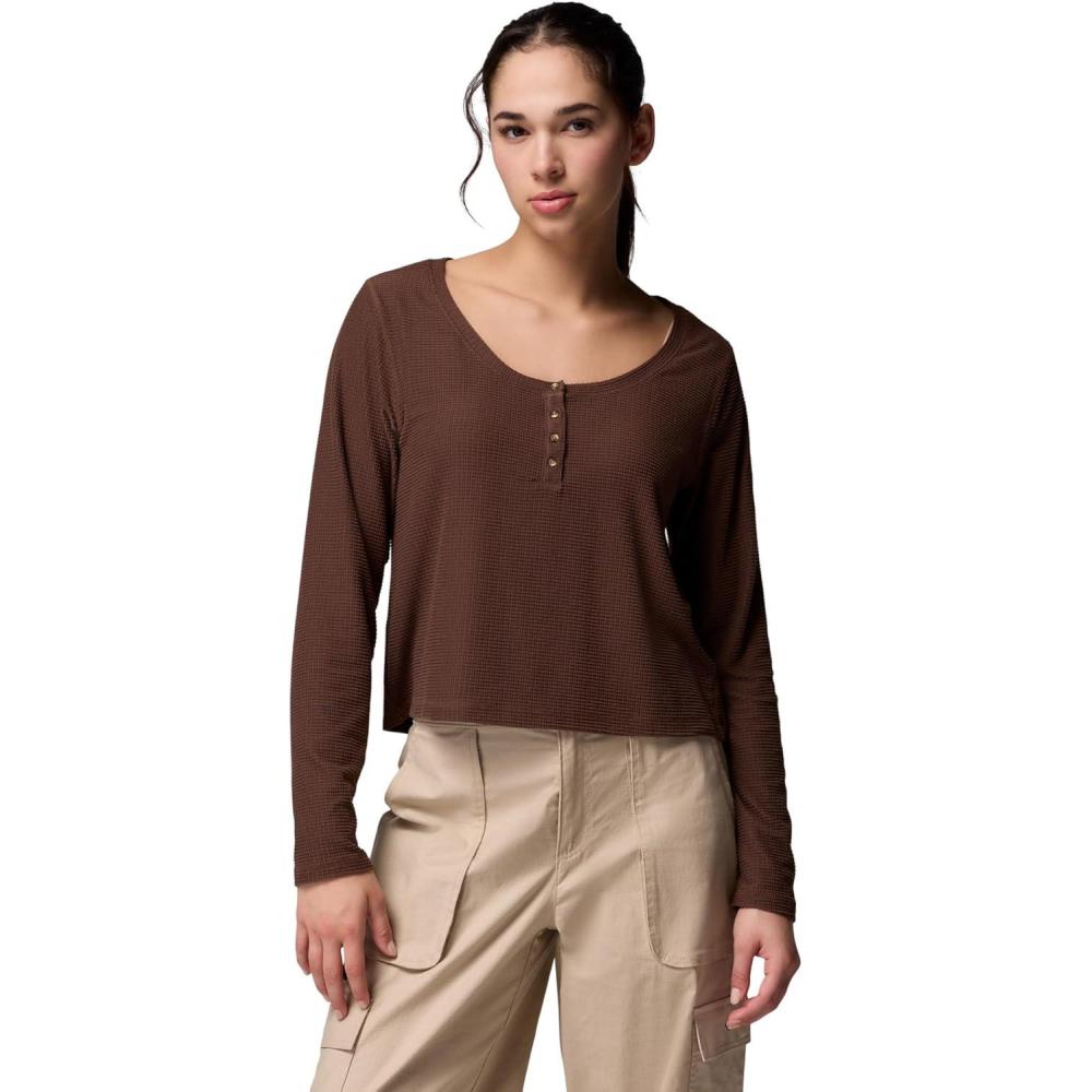 imageColumbia Womens Brea Falls Grid Henley Long SleeveTobacco