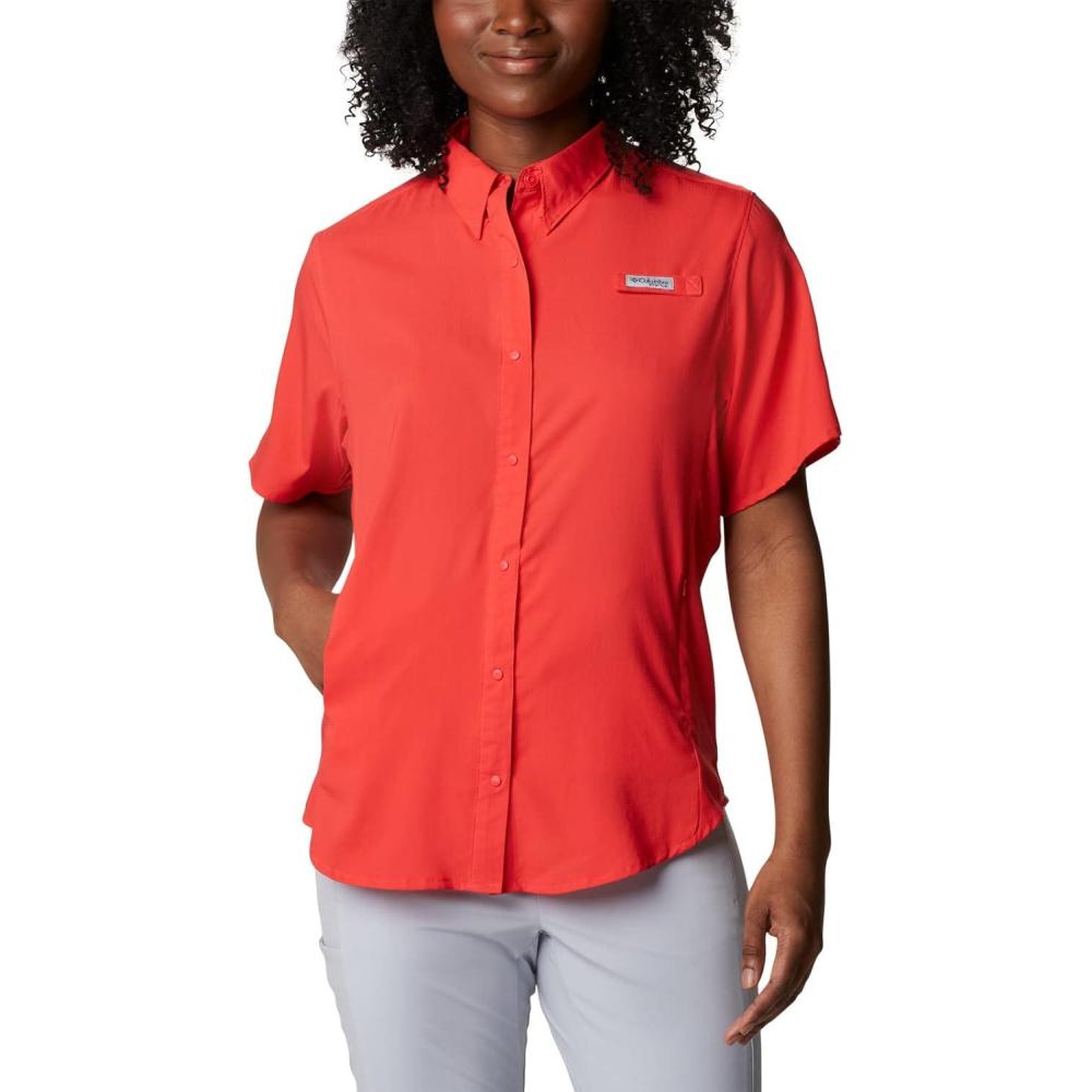 imageColumbia Womens PFG Tamiami II Short Sleeve ShirtRed Hibiscus