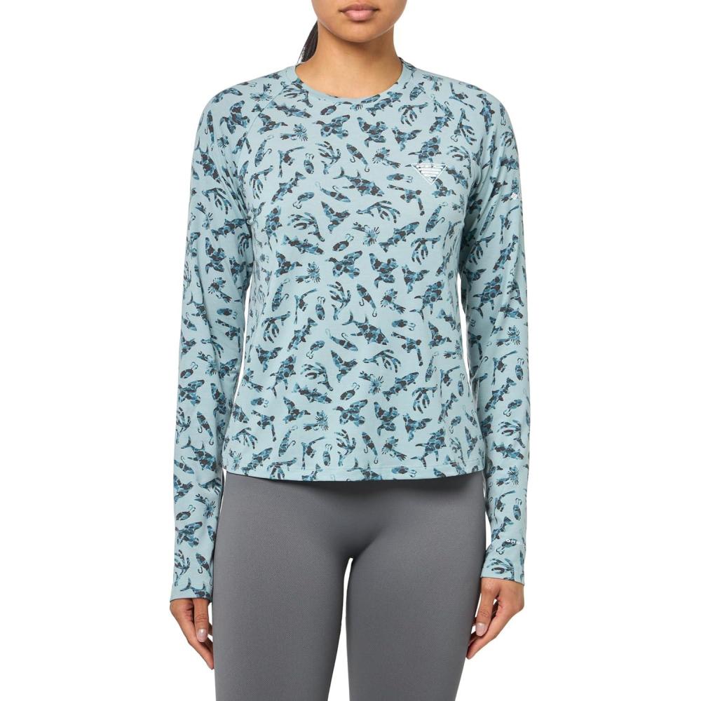 imageColumbia Womens PFG Uncharted Knit Long SleeveCrushed Blue Huntfish