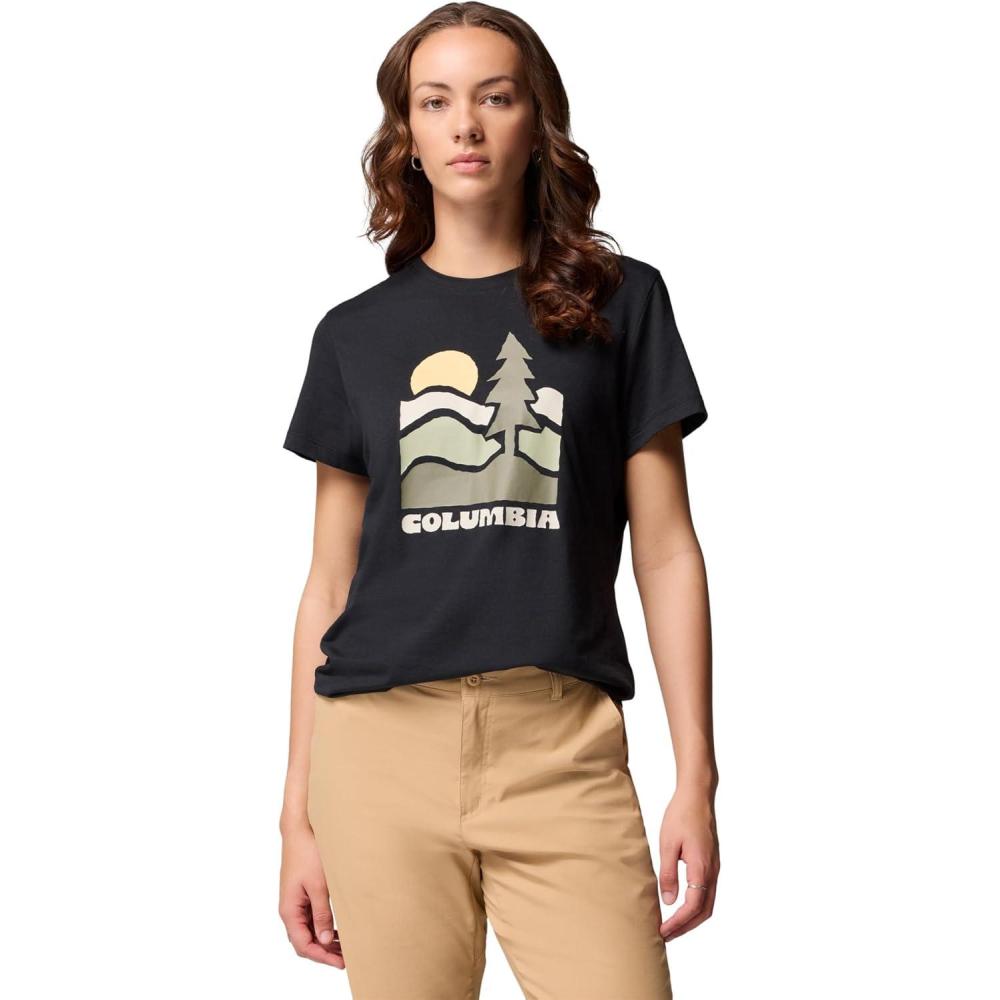 imageColumbia Womens Ruby Springs Graphic Fitted Short SleeveBlackGet Hiked