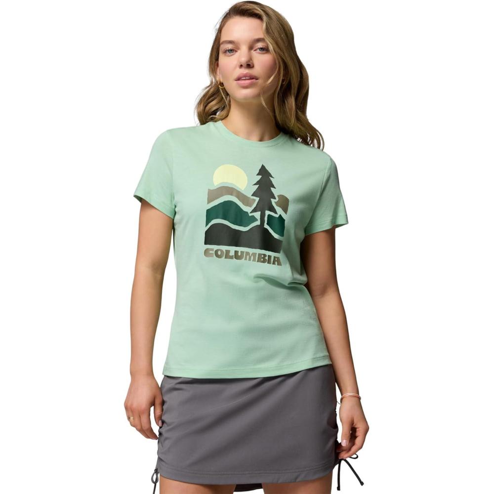 imageColumbia Womens Ruby Springs Graphic Fitted Short SleeveNew MintGet Hiked