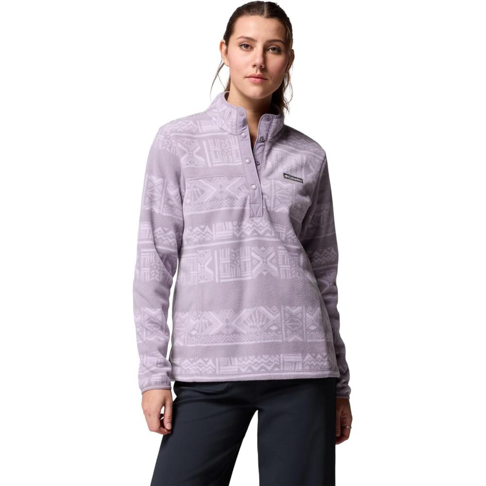 imageColumbia womens Benton Springs Printed 12 SnapShale Purple Deschutes Days
