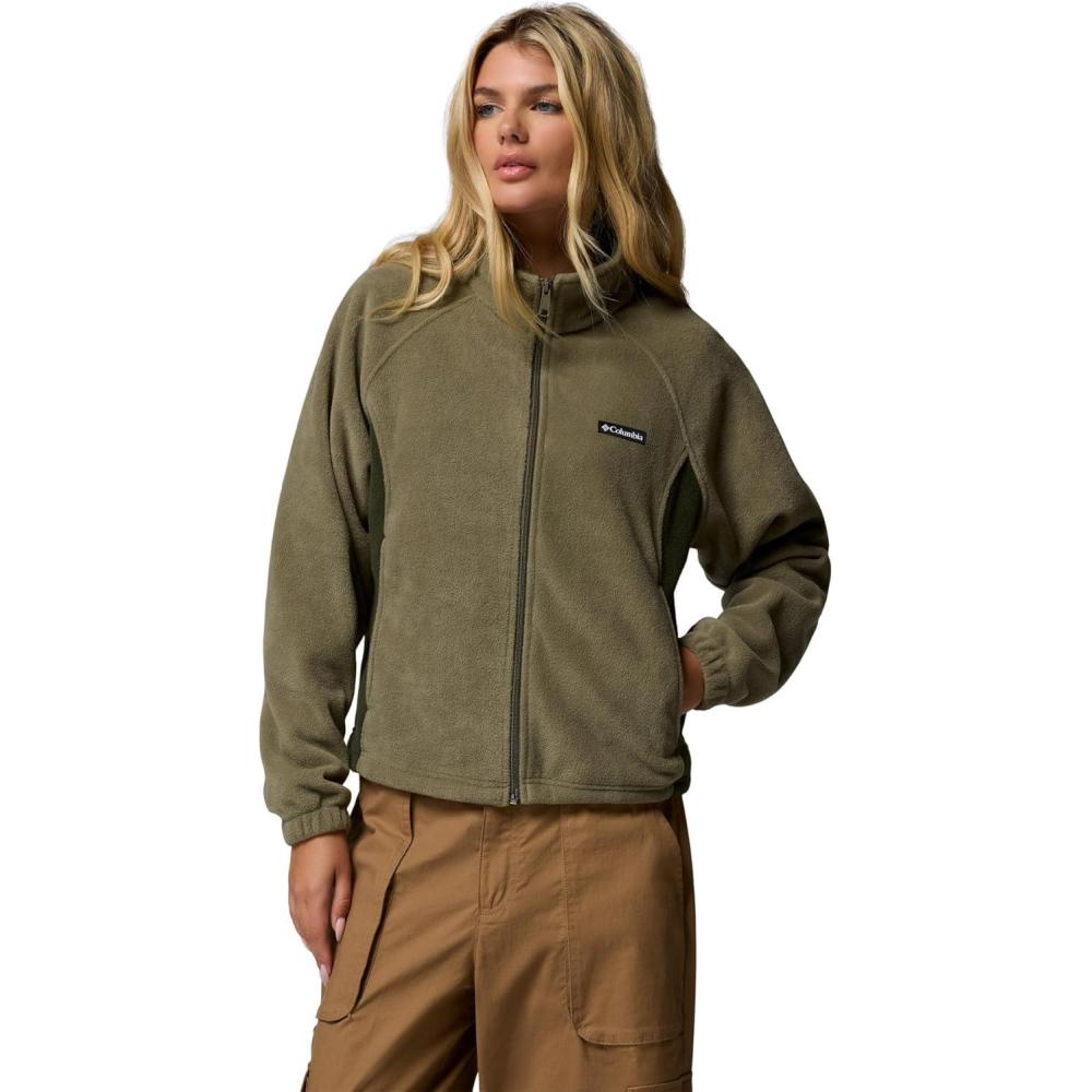 imageColumbia womens Benton Springs Relaxed Full ZipStone Green