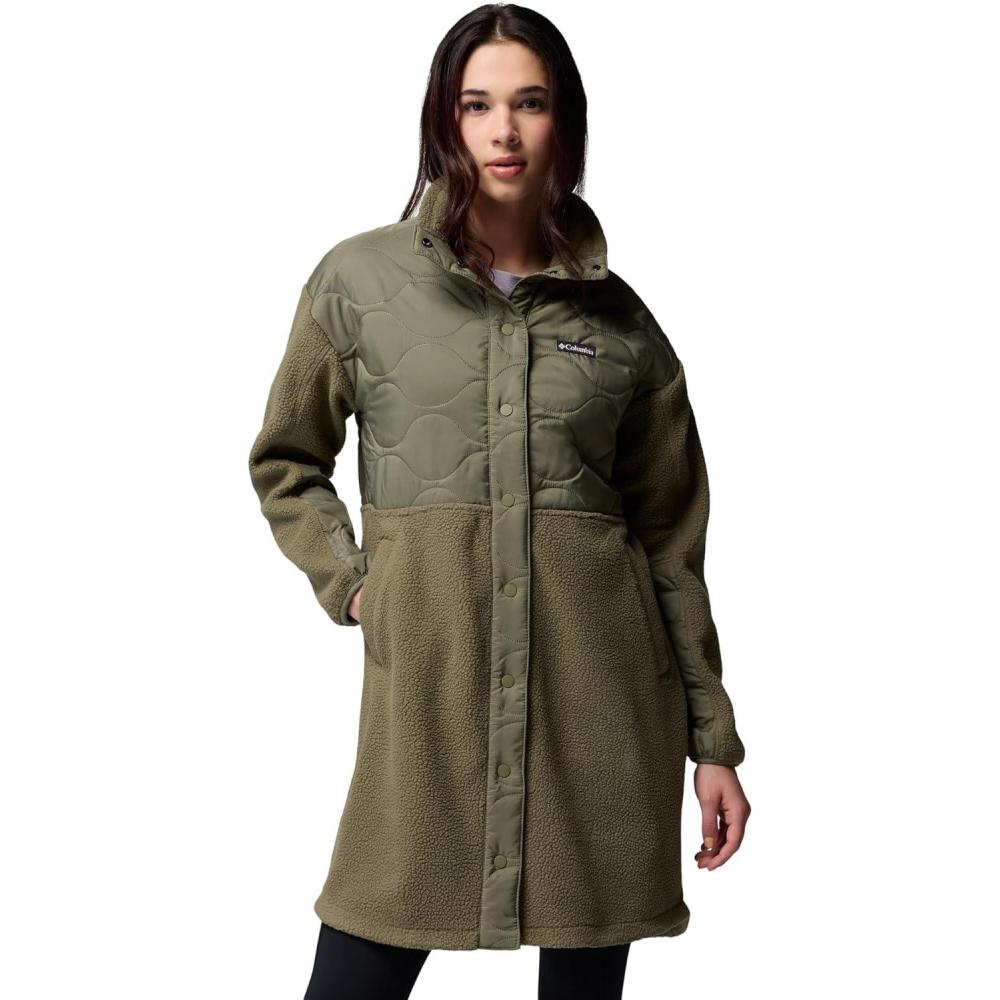 imageColumbia womens Cloud Point Long FleeceStone Green