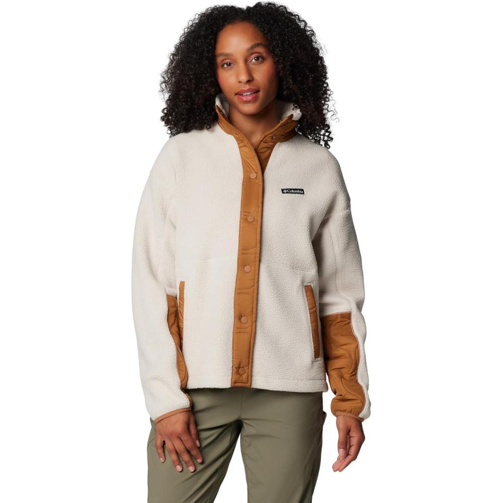 imageColumbia womens Cloud Point Snap FleeceCamel BrownDark Stone