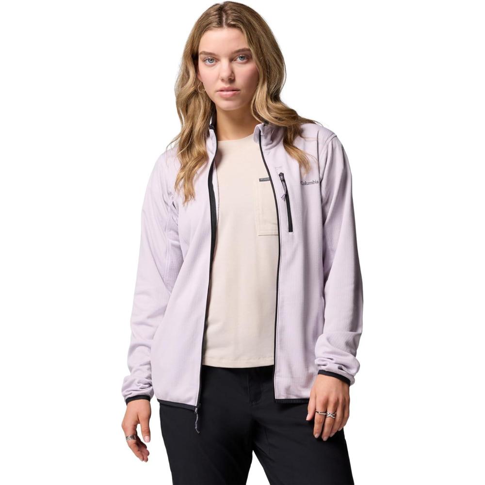 imageColumbia womens Essential Hike Grid Fleece Full ZipLavender PearlBlack