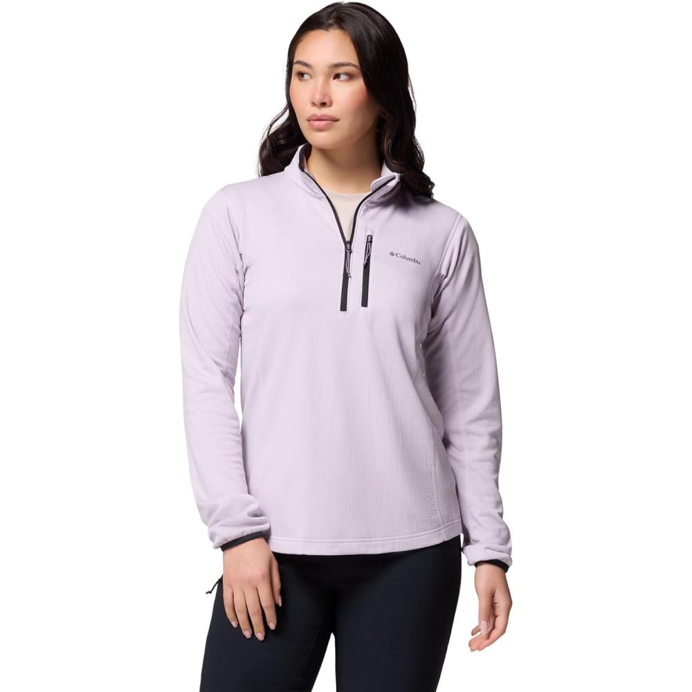 imageColumbia womens Essential Hike Grid Fleece Half ZipLavender PearlBlack