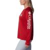 Columbia NCAA Womens Collegiate Tidal Tee Ls Shirt(Os – Intense Red  White)