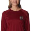 Columbia NCAA Womens Collegiate Tidal Tee Ls Shirt(Sc – Beet  White)
