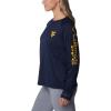 Columbia NCAA Womens Collegiate Tidal Tee Ls Shirt(Wv – Collegiate Navy/Mlb Gold)